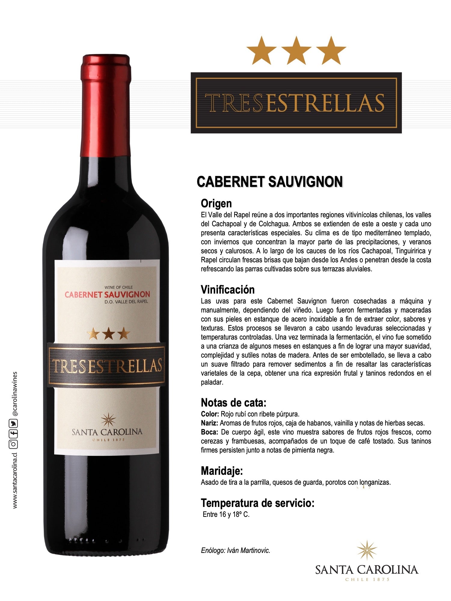 TRES ESTRELLAS CABERNET SAUVIGNON